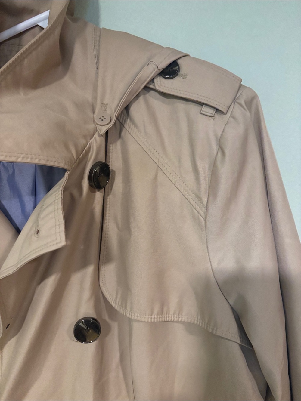 London Fog Tan Double-Breasted Trench Coat - Picture 3 of 5